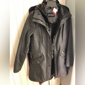 GUESS Charcoal Jacket with Button Accents